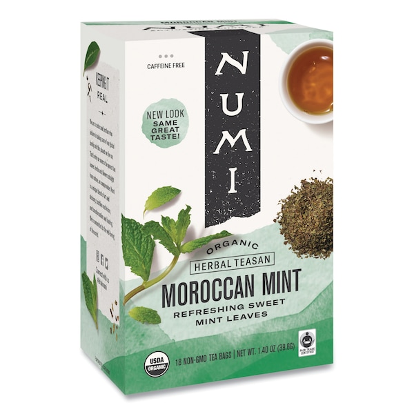 Numi Organic Teas, 1.4oz., Moroccan Mint, PK18, Moroccan